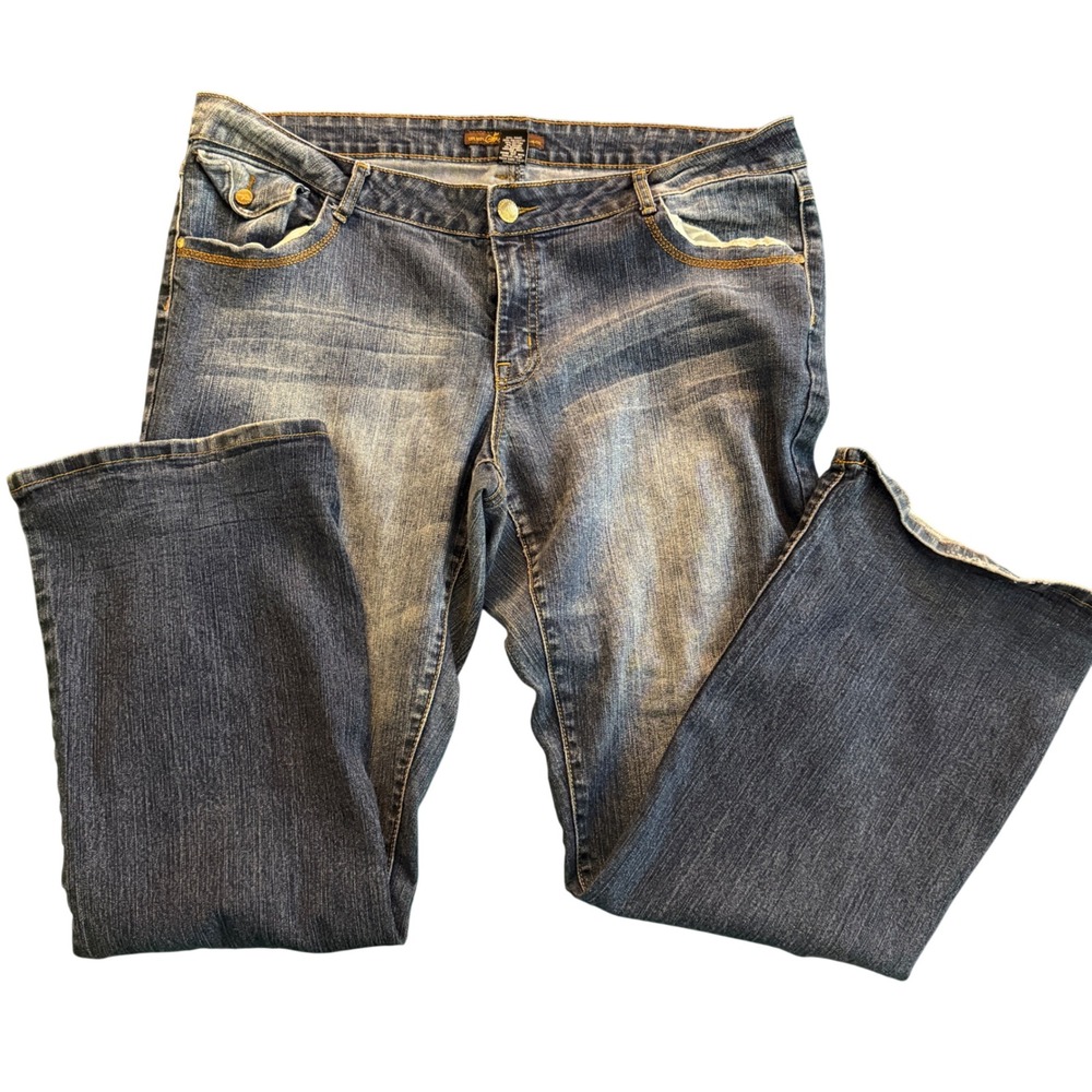 Southpole Jeans Co Women Blue Bootcut Denim Jeans Size 22 Fade Wash - Picture 3 of 11